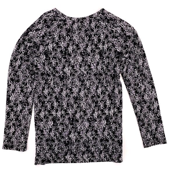 Half Moon Modern Movement Black Gray Abstract Snakeskin Print Top Small - Picture 3 of 5